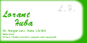 lorant huba business card